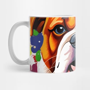 British Bulldog Splash Art Style Portrait Mug